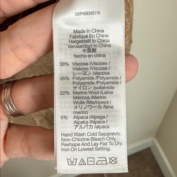 Madewell Crestland Side-Button Turtleneck Merino Wool Tunic Sweater Tan Size XL - Picture 5 of 8